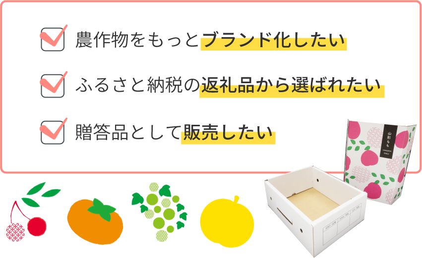 農作物をもっとブランド化したい！ふるさと納税の返礼品から選ばれたい！贈答品として販売したい！